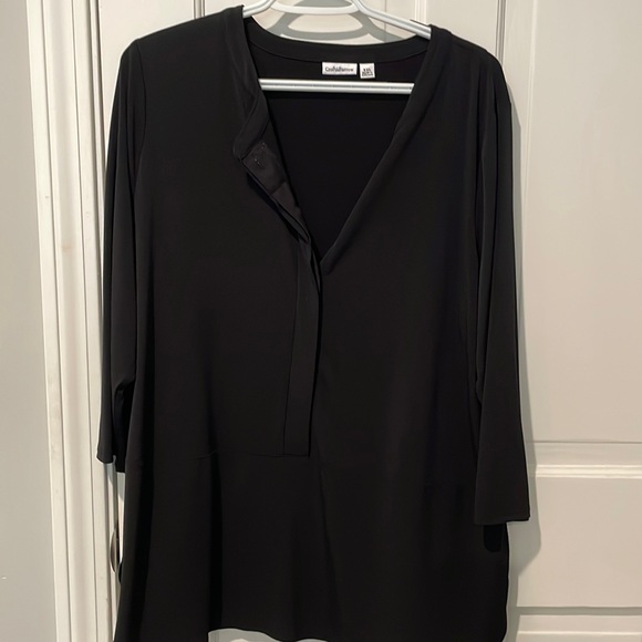 XXL beautiful black button up top - Picture 1 of 6